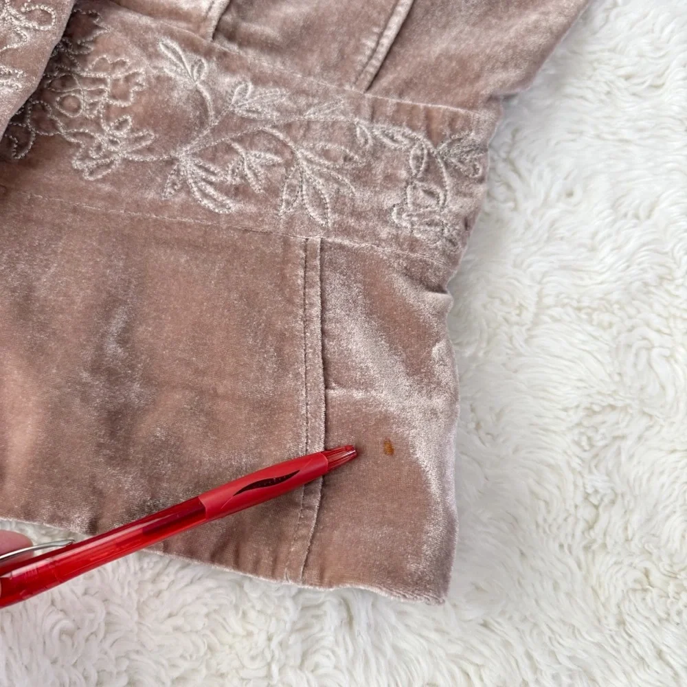 VTG Liz Claiborne Rose Velvet Embroidered Equestrian Blazer Jacket US6 Y2K Fairy - Picture 7 of 8